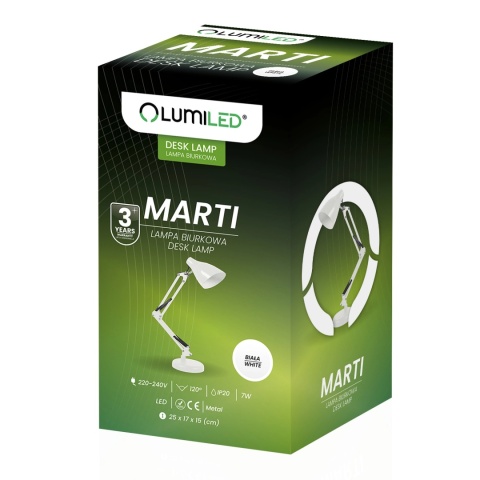 Lampka MARTI z ramieniem pochylanym i kloszem