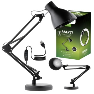 Lampka biurkowa LED 7W CCT ściemnialna MARTI czarna Lumiled