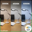 Lampa kreślarska LED LUCA 2.8W CCT biała z lupą
