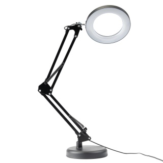 Lampka biurkowa LED LUCA 2 8W CCT z lupą 3x Czarna Lumiled Kreślarska