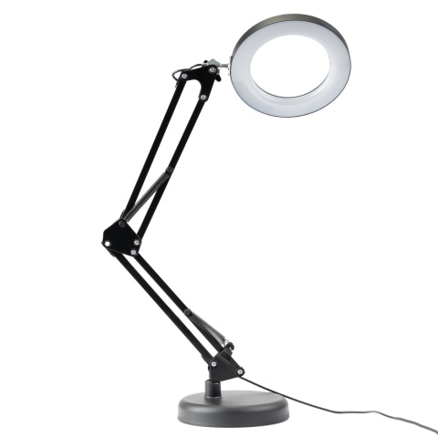 Lampka biurkowa LUCA2, 8W CCT czarna z lupą 3×