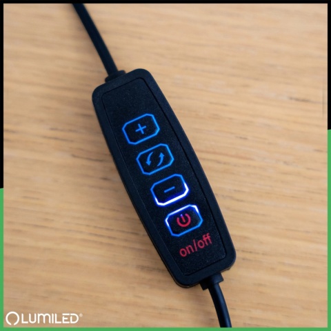 Czarna lampa LUCA do precyzyjnych prac z lupą