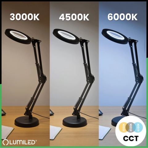 Nowoczesna lampka LUCA czarna z regulowanym ramieniem