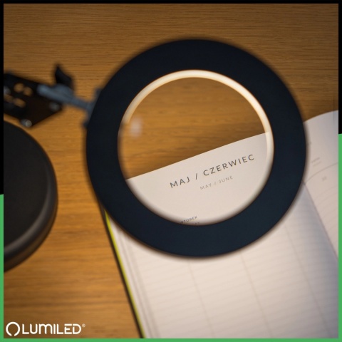 Lampka LUCA czarna z trybem CCT i powiększeniem 3×