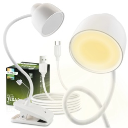 Lampka biurkowa LED TESA 2 5W CCT Biała szkolna kreślarska USB regulowana