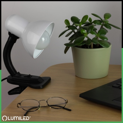 Lampka biurkowa LIRIA biała – montaż na półce lub biurku