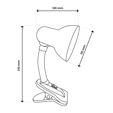 Lampka LIRIA biała z uchwytem klipsowym – oszczędność miejsca