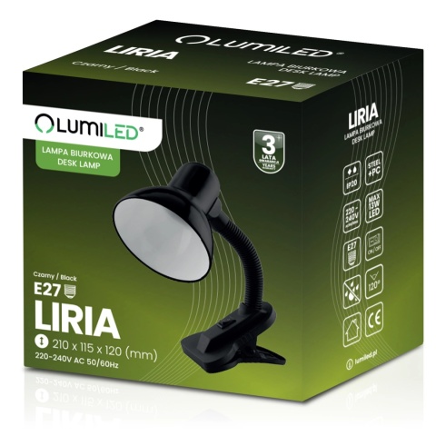 Lampka nocna LIRIA z elastycznym ramieniem i gwintem E27