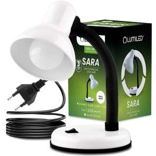 Lampka biurkowa SARA E27 Biała regulowana szkolna nocna Lumiled