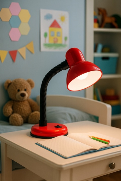 Lampka biurkowa czerwona SARA – praktyczne oświetlenie biurka