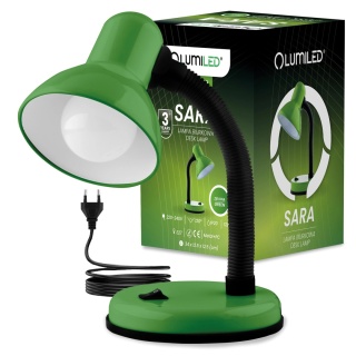 Lampka biurkowa SARA E27 Zielona regulowana szkolna nocna Lumiled