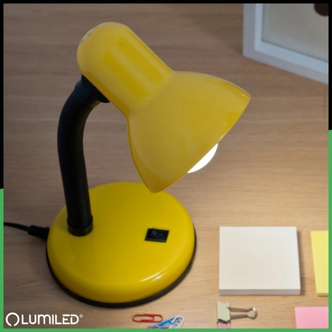 Lampka biurkowa SARA E27 Zółta regulowana szkolna nocna Lumiled