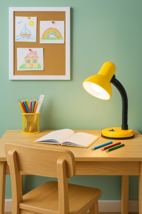 Lampka biurkowa SARA E27 Zółta regulowana szkolna nocna Lumiled