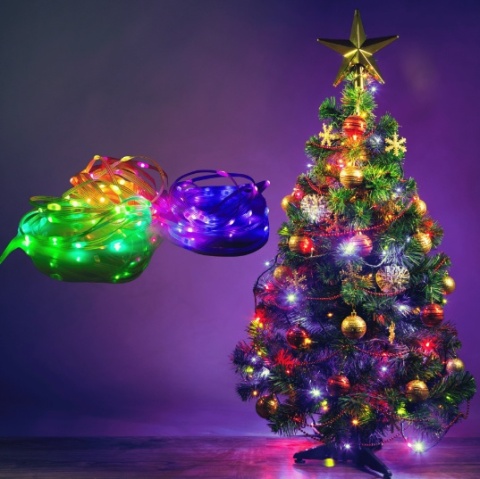 Magiczne lampki LED RGB USB IP65 600 led 30m Aplikacja DC 5V 1mln kolorów