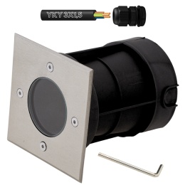 Oprawa najazdowa do LED GU10 kwadrat IP67 230V Podjazd Parking do YKY 3x1,5