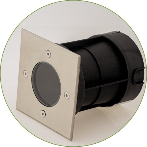 Oprawa najazdowa do LED GU10 kwadrat IP67 230V Podjazd Parking do YKY 3x1,5