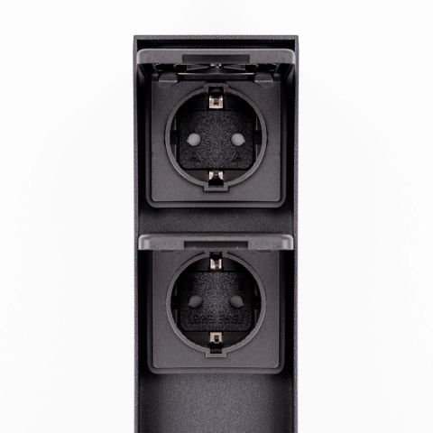 Słupek ogrodowy IBERI 2x gniazdo 230V IP65 czarny mat Lumiled