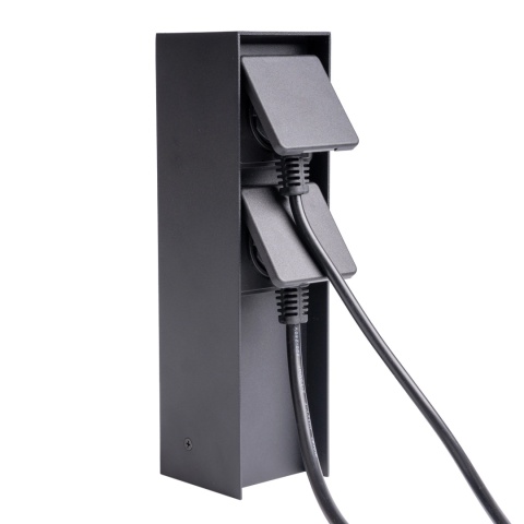 Słupek ogrodowy IBERI 2x gniazdo 230V IP65 czarny mat Lumiled