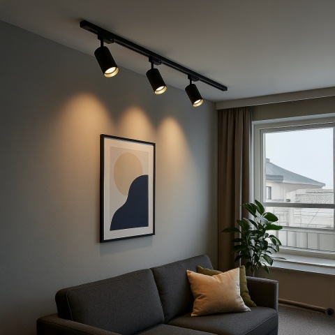 Track Spot Pipe Czarny 1xGU10 3-obwodowy