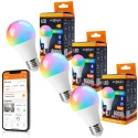3x Żarówka LED E27 9W RGB + CCT CIEPŁA NEUTRALNA ZIMNA Tuya Smart Bluetooth
