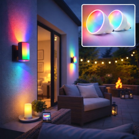 Kolorowe oświetlenie smart do odgrodu