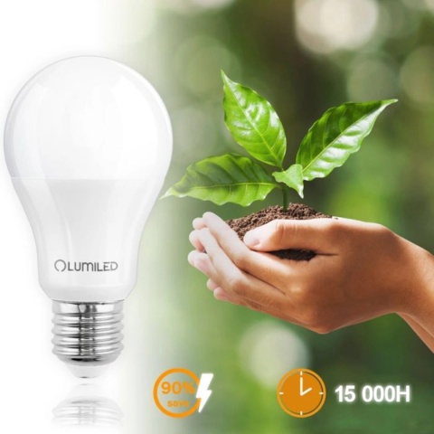 6x ŻARÓWKA ENERGOOSZCZĘDNA LED E27 10W = 75W 3000K CIEPŁA A60 LUMILED