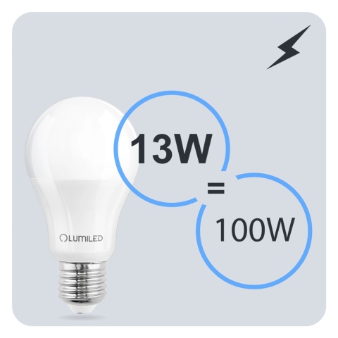 6x ŻARÓWKA ENERGOOSZCZĘDNA LED E27 13W = 100W 4000K NEUTRALNA A60 LUMILED
