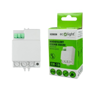Czujnik ruchu Mikrofalowy CM-1B max 300W kąt 180/360° IP20 Biały Regulowany