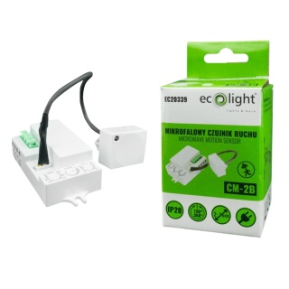 Czujnik ruchu Mikrofalowy CM-2B max 300W kąt 180/360° IP20 Biały Regulowany