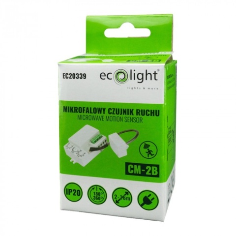 Czujnik ruchu CM-2B biały 180/360° detekcja