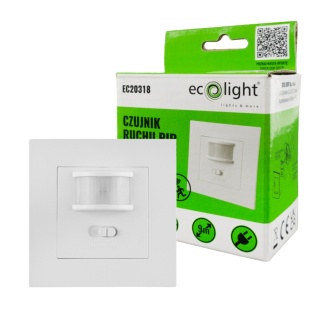 Czujnik ruchu PIR CP-1B Max 200W Zasięg 9m 160° IP20 Regulowany Biały