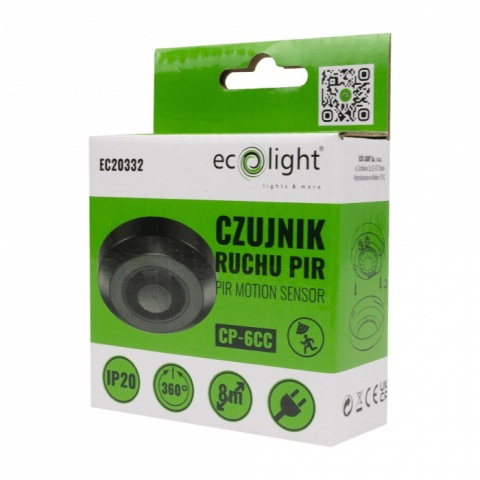 Czujnik PIR CP-6C czarny 180° detekcja