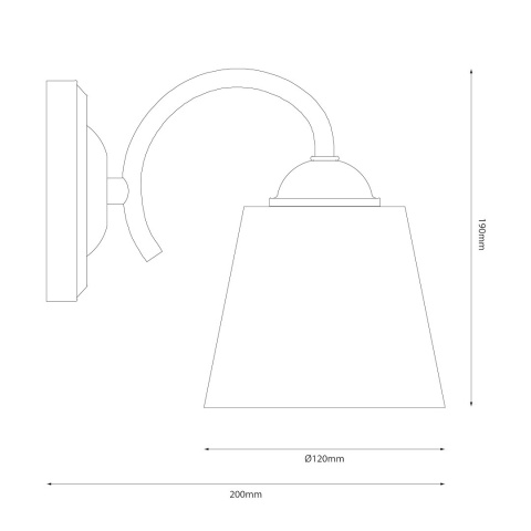 Kinkiet Pafos Black 1xE27 wymiary