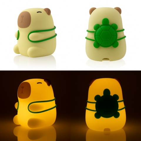 Lampka Nocna „Kapibara Turyściara" LED RGB 2.5 W dla dziecka na prezent