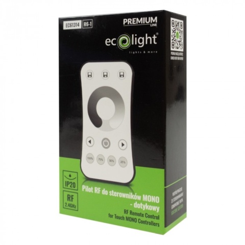 Pilot R6-1 RF do Sterownika MONO ściemniacz LED biały do V1 i V1-L Ecolight