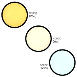 Plafon MAQ okrągły 40W 4300lm Czarny Zmiana barwy światła 3000K 4000K 6500K