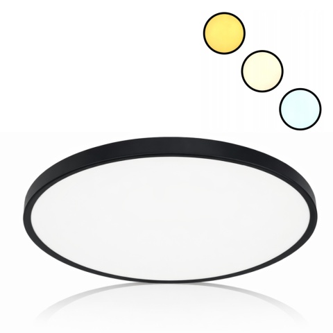 Plafon MAQ okrągły 50W 5400lm Czarny Zmiana barwy światła 3000K 4000K 6500K