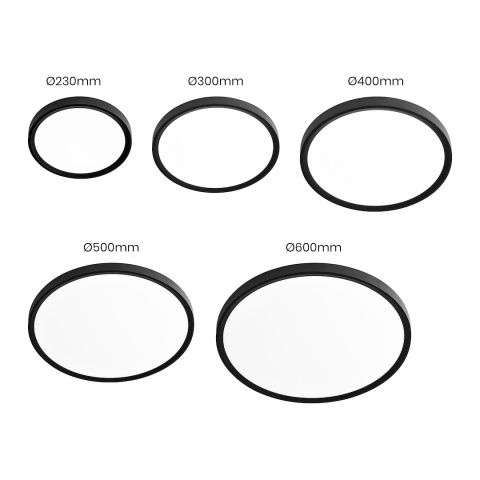 Plafon MAQ okrągły 50W 5400lm Czarny Zmiana barwy światła 3000K 4000K 6500K