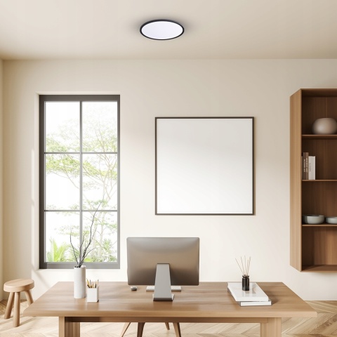 Plafon MAQ okrągły 50W 5400lm Czarny Zmiana barwy światła 3000K 4000K 6500K