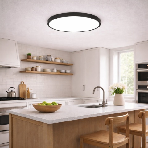 Plafon MAQ okrągły 50W 5400lm Czarny Zmiana barwy światła 3000K 4000K 6500K