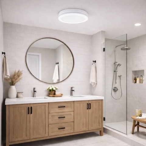 Plafon hermetyczny Marlon 12W 4000K Biały IP54 Szybki montaż Łazienka 18CM