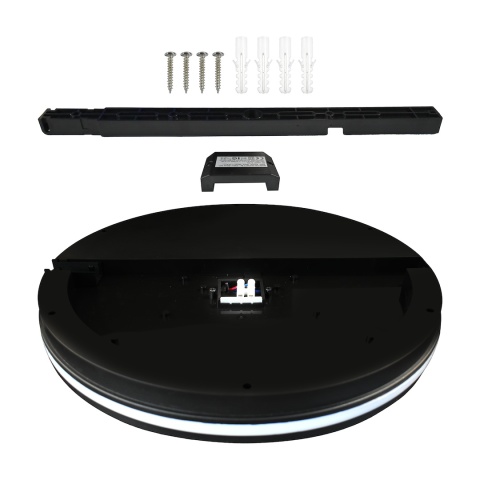 Plafon hermetyczny Marlon 12W 4000K Czarny IP54 Szybki montaż Łazienka 18CM