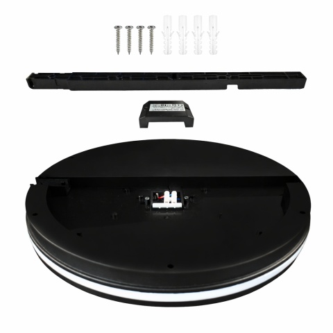 Plafon hermetyczny Marlon 48W 4000K Czarny IP54 Szybki montaż Łazienka 40CM