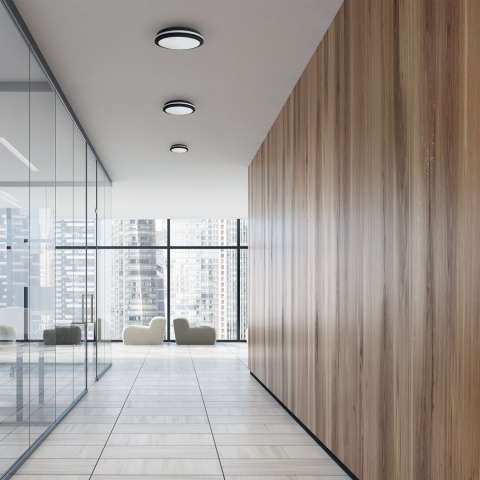 Plafon hermetyczny Marlon 48W 4000K Czarny IP54 Szybki montaż Łazienka 40CM