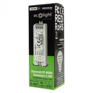 Sterownik LED Radiowy MONO 8A 5-36V 288W Ściemniacz Taśm Jednokolorowe LED