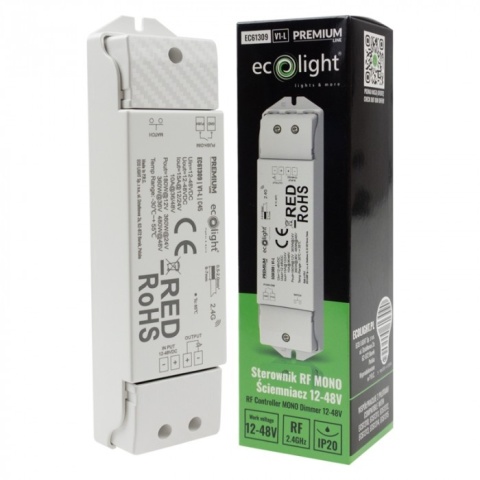 Sterownik Radiowy RF Mono 15A 12-48V Ściemniacz Jednokolorowe LED 480W LED