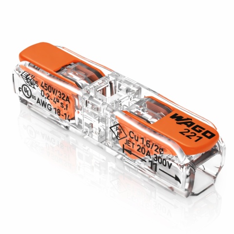 Szybkozłączka 2x0,2-4mm² WAGO 221-2411 OPAKOWANIE 60szt.