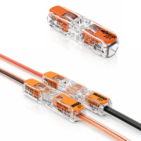 Szybkozłączka 2x0,2-4mm² WAGO 221-2411 OPAKOWANIE 60szt.