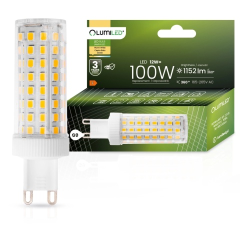 Żarówka LED G9 Kapsułka 12W=100W 1152lm 3000K Ciepła LUMILED