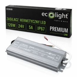 Zasilacz hermetyczny do taśmy LED IP67 PREMIUM 120W 24V DC